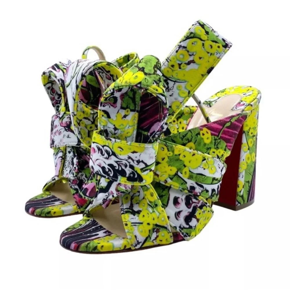 Vibrant Patterned Strappy Sandals - Picture 2 of 12